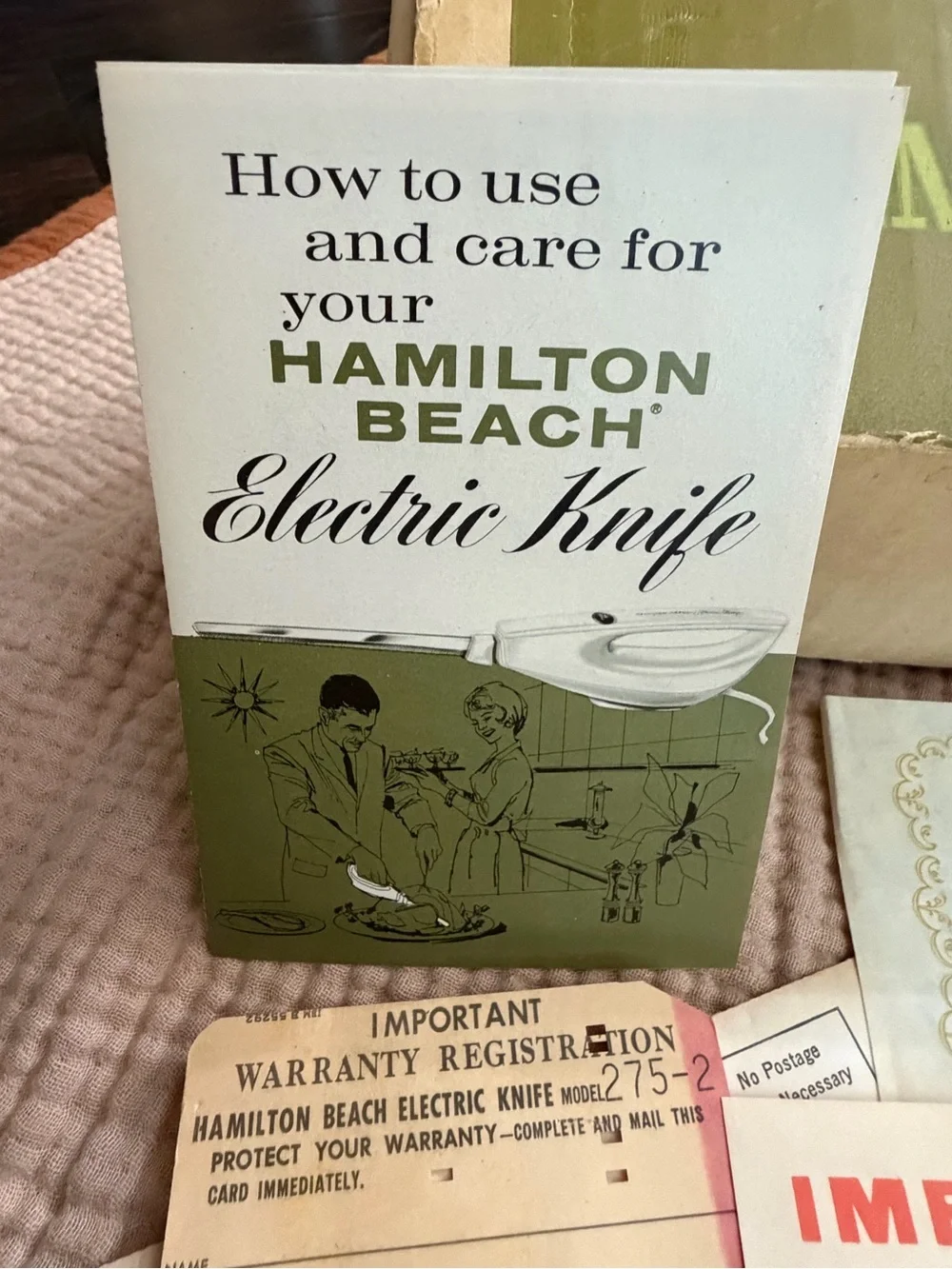 Vintage Hamilton Beach Avocado Green Electric Knife